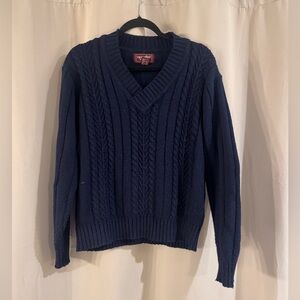 Eagle Point Navy Blue Cable Knit Sweater
